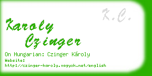 karoly czinger business card